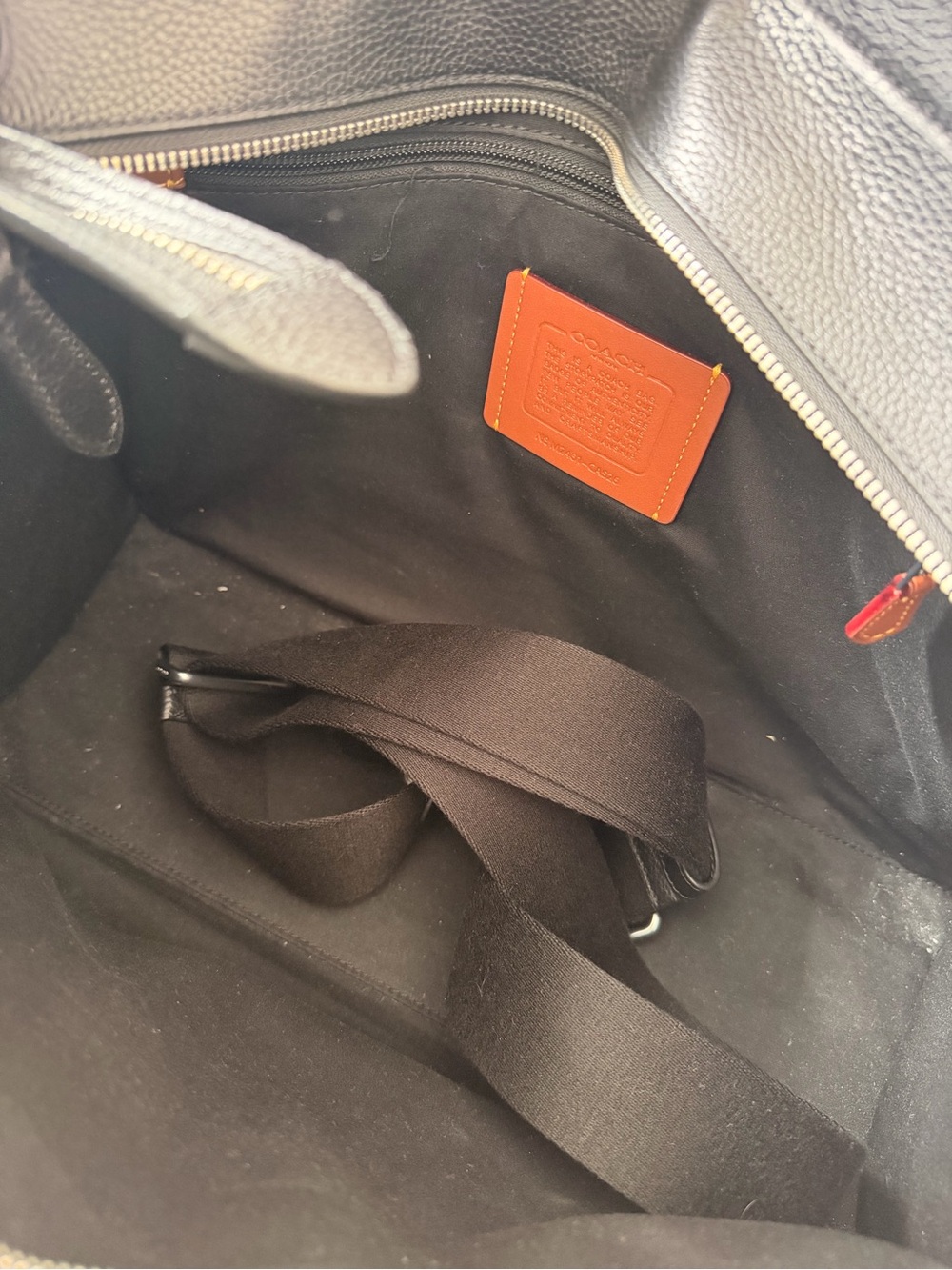 Coach Wesley Tote Black Pebbled Leather with Sketch Print - Picture 7 of 7